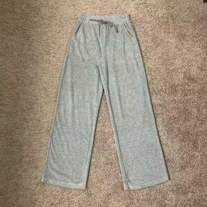 Gray Terry Lounge Pants – Soft Towel Fabric, Size S, Cozy Relax Fit